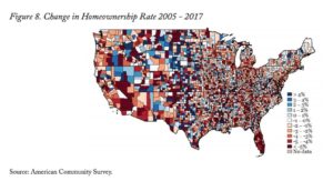 change in homeownership rate