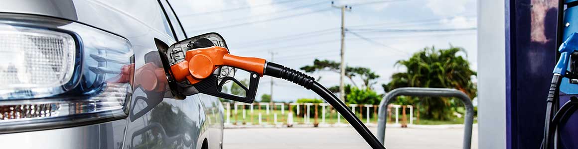 image of gas pump in car