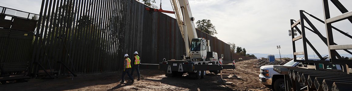 image of a border wall construction site