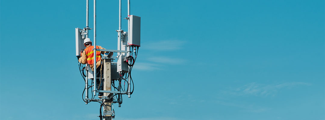 Man working on a tower