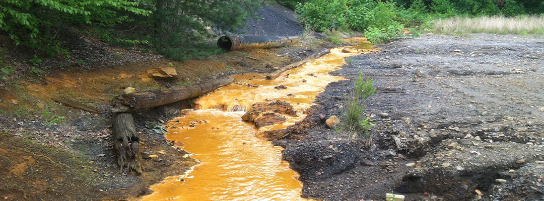 contaminated river